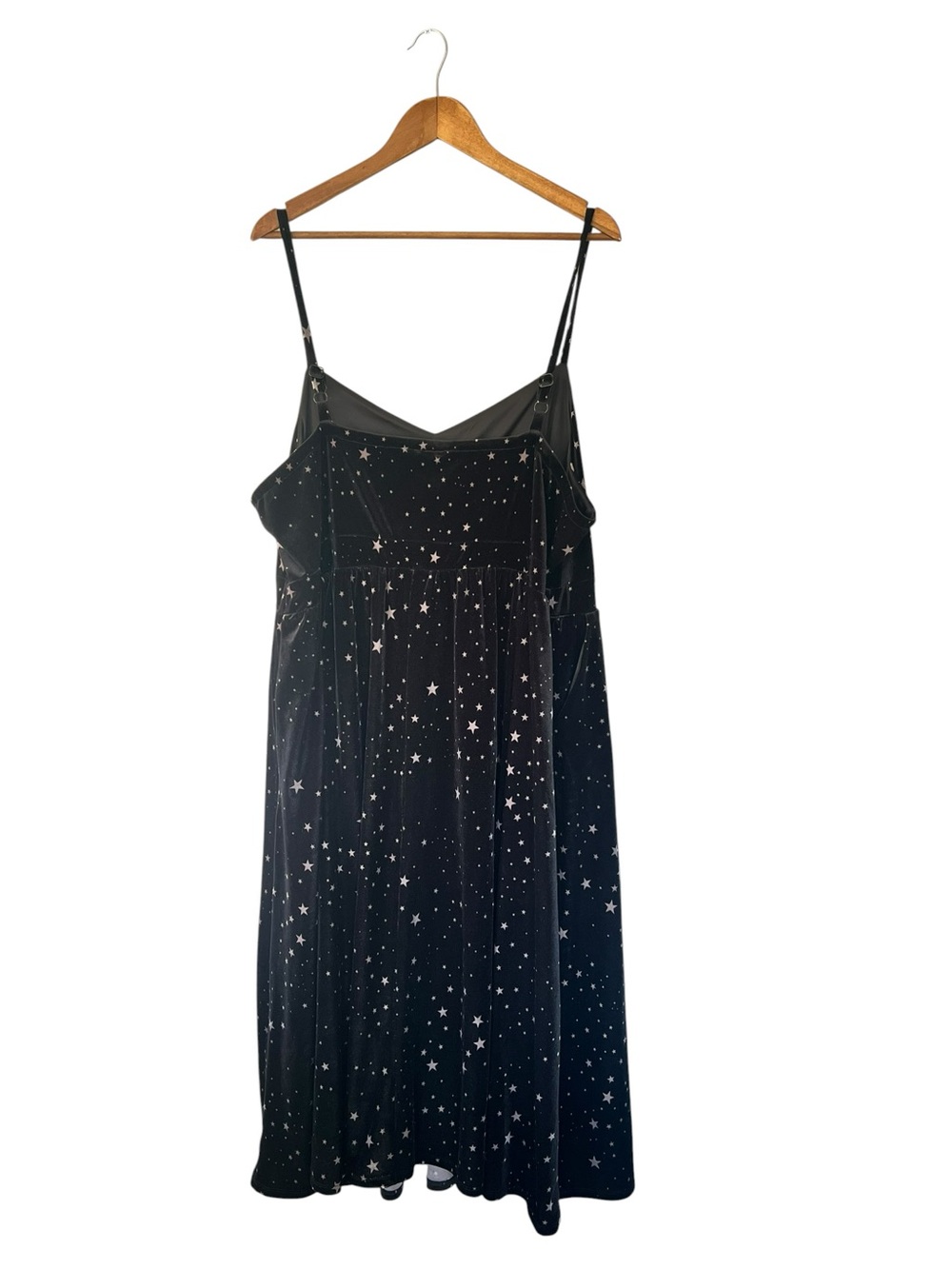 Torrid Midi Velvet Skater Dress Size 3X Black Star Print Sleeveless - Picture 4 of 7